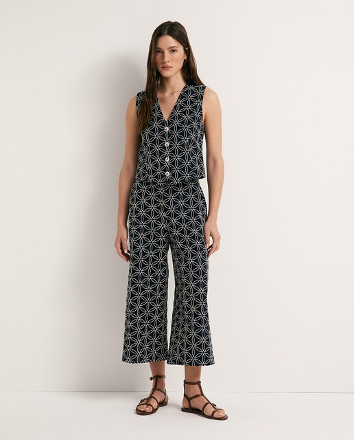 Imagem 0 de Calças de Linho com Bordado