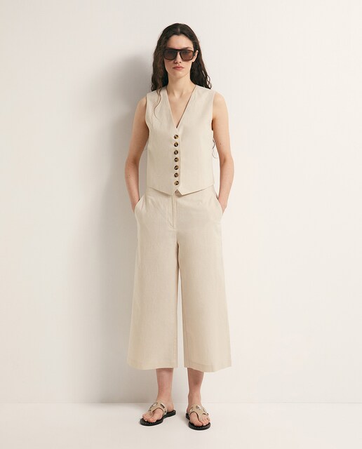 Imagen 0 de Pantalón culotte lino