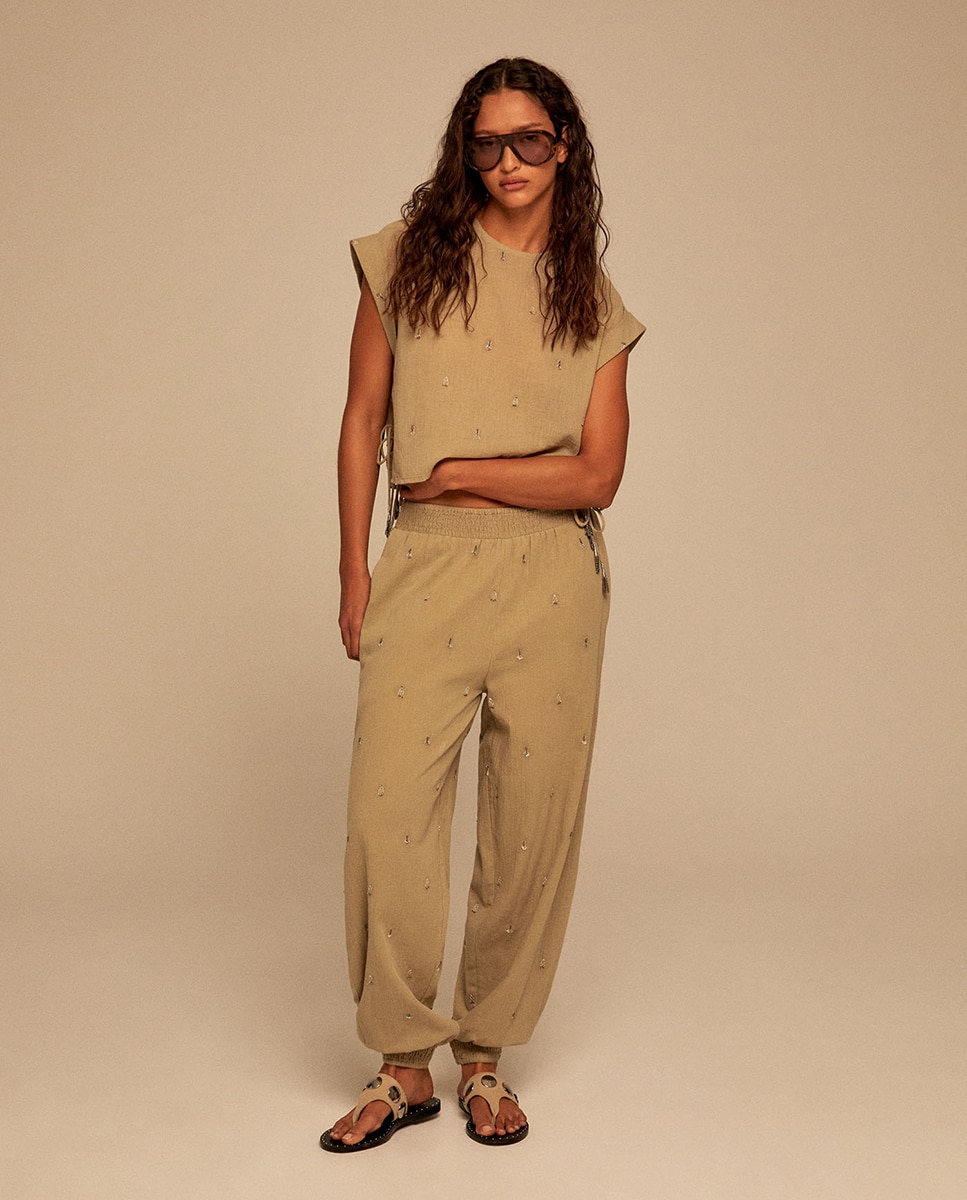 Sfera - Pantalon gasa lurex.