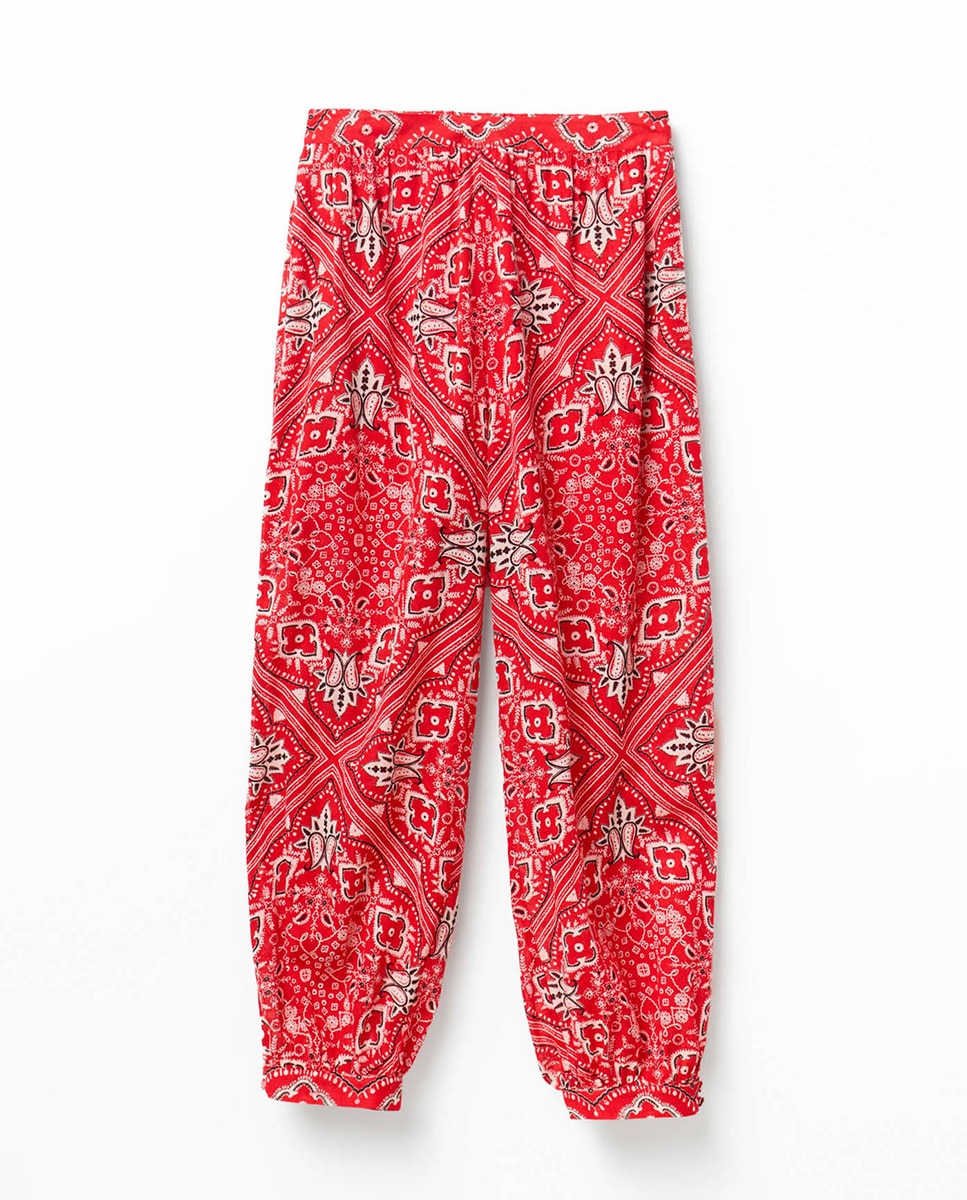 Bombachas com Estampado Bandana Vermelho-5