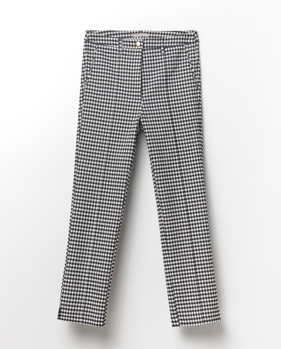 Calças com jacquard Preto-5