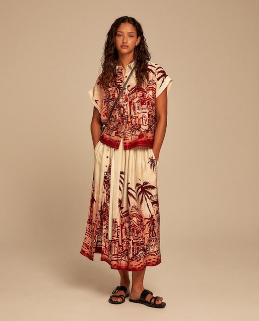 Imagen 0 de Falda estampado palmeras