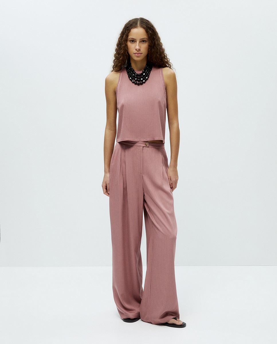 Blusa às Riscas Rosa-2