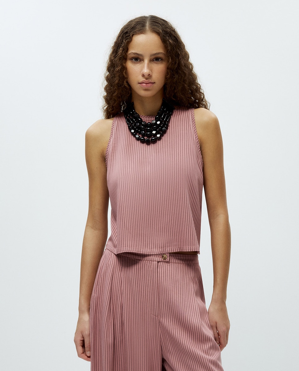 Blusa às Riscas Rosa-3