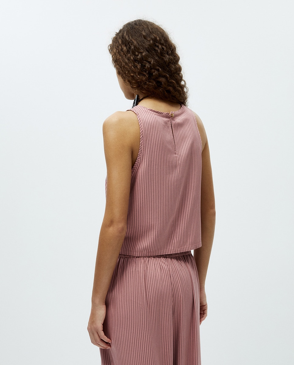 Blusa às Riscas Rosa-5