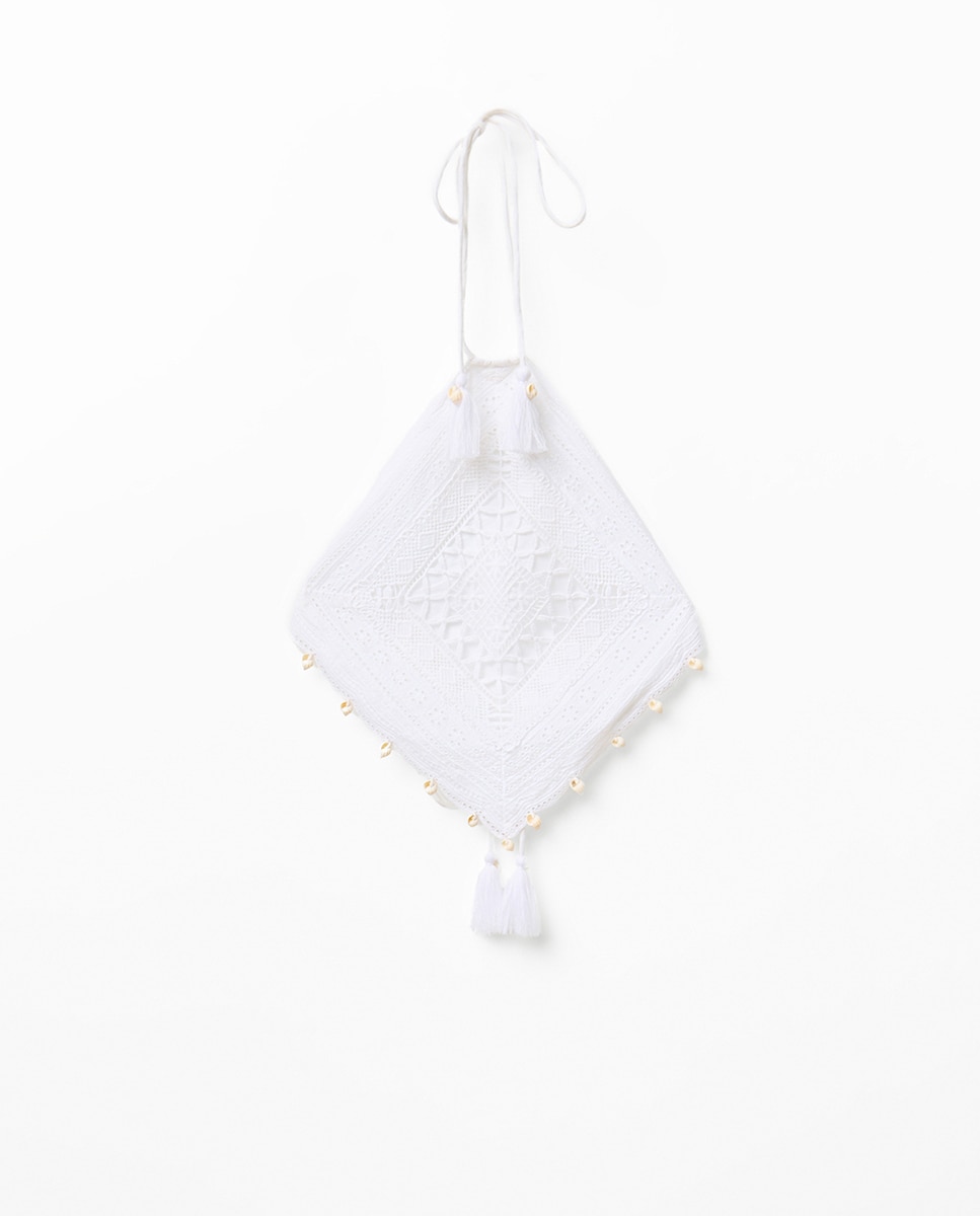 Top com Lenço e Renda Branco-7