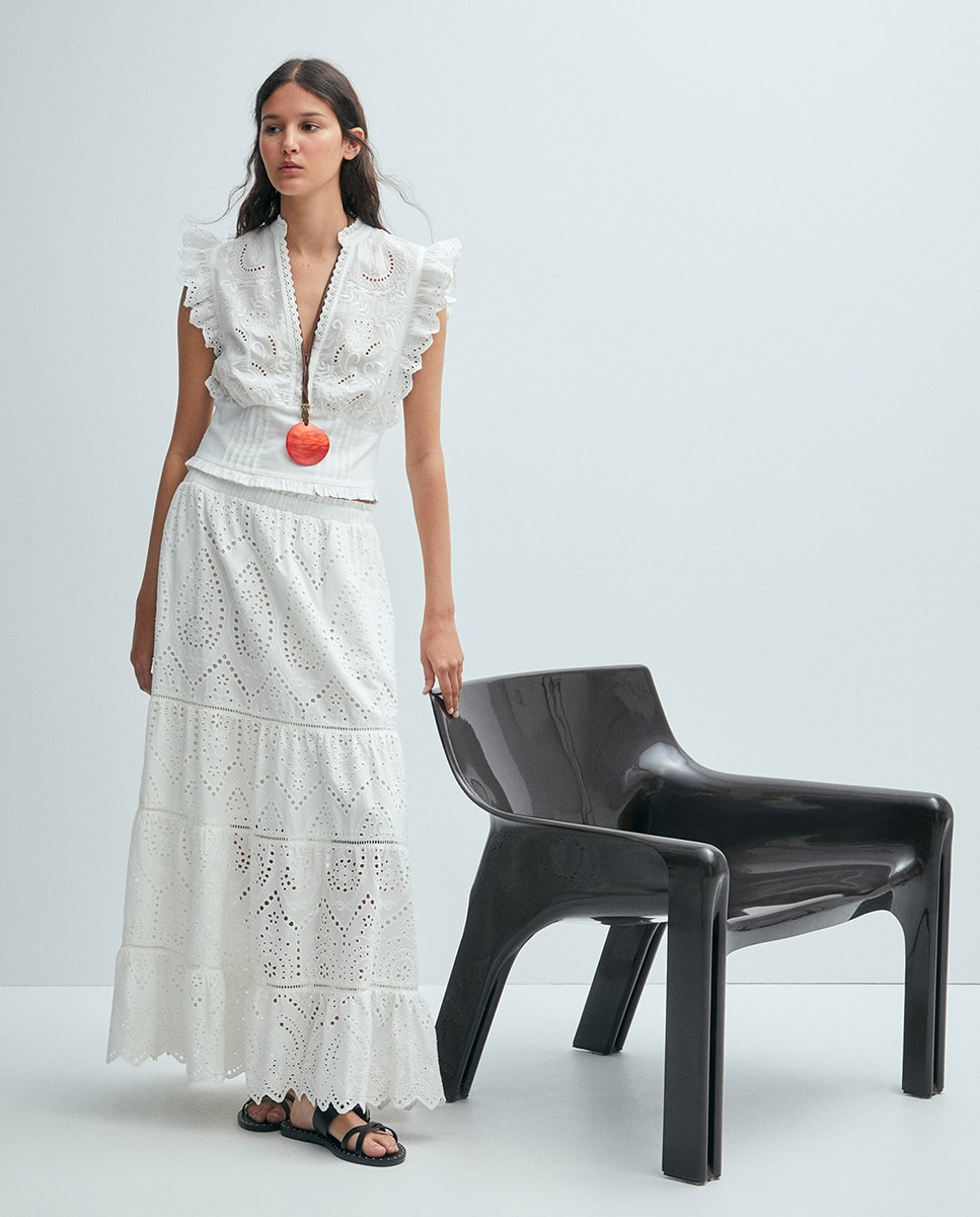 Blusa com Corpete Branco-4