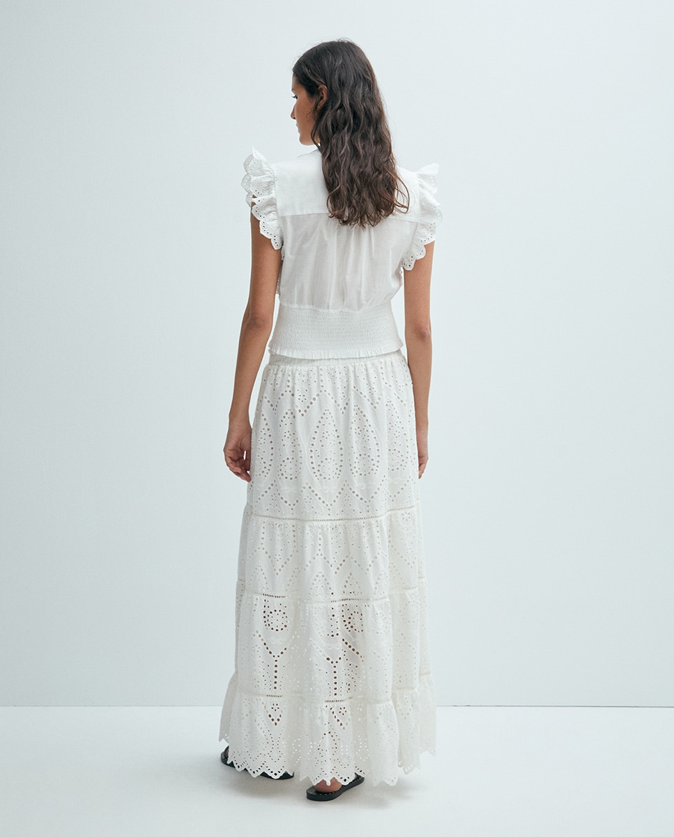 Blusa com Corpete Branco-5