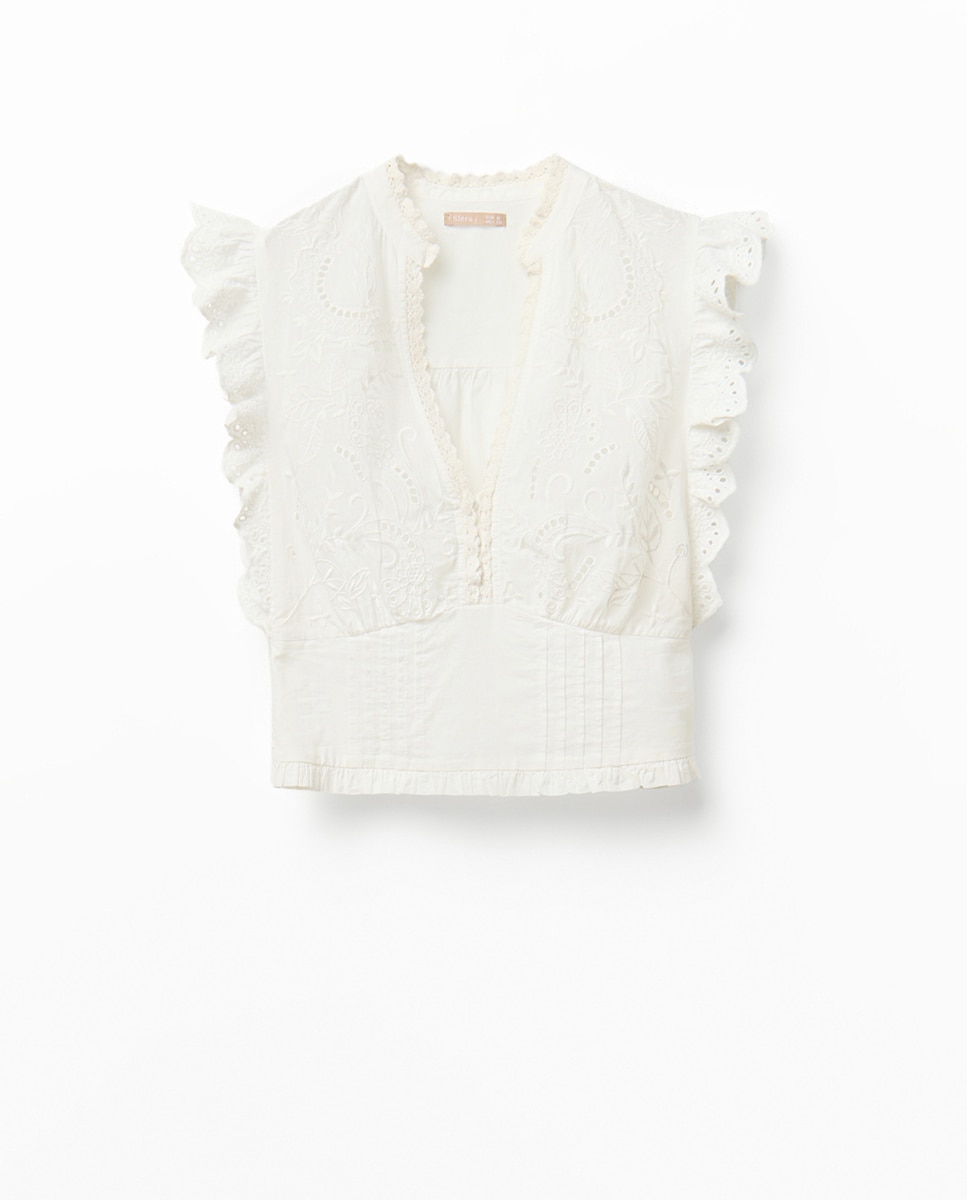 Blusa com Corpete Branco-6