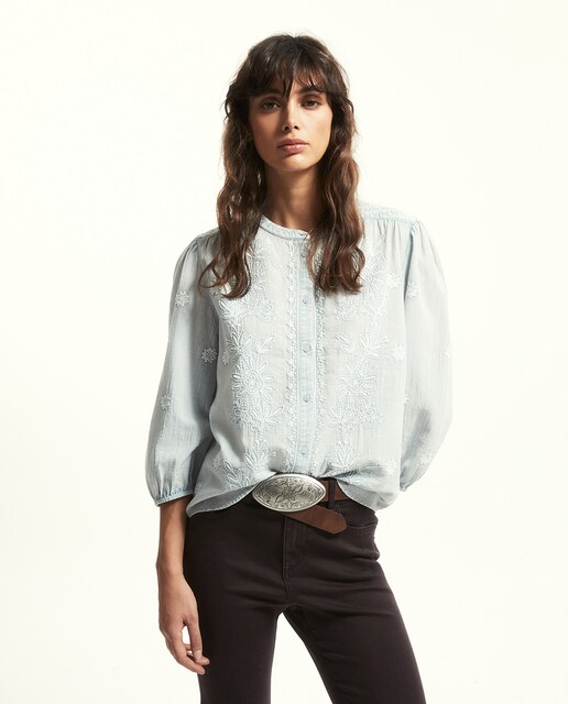 Imagen 0 de Blusa lavada bordada