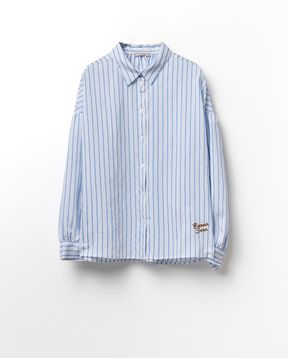 Camisa às Riscas Azul-claro-5