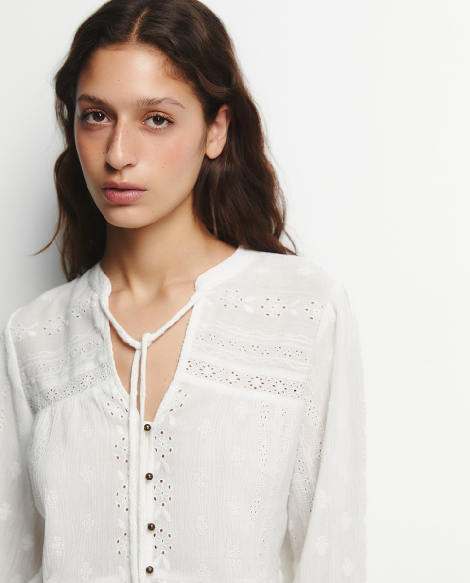 Blusa com Painéis Branco-2