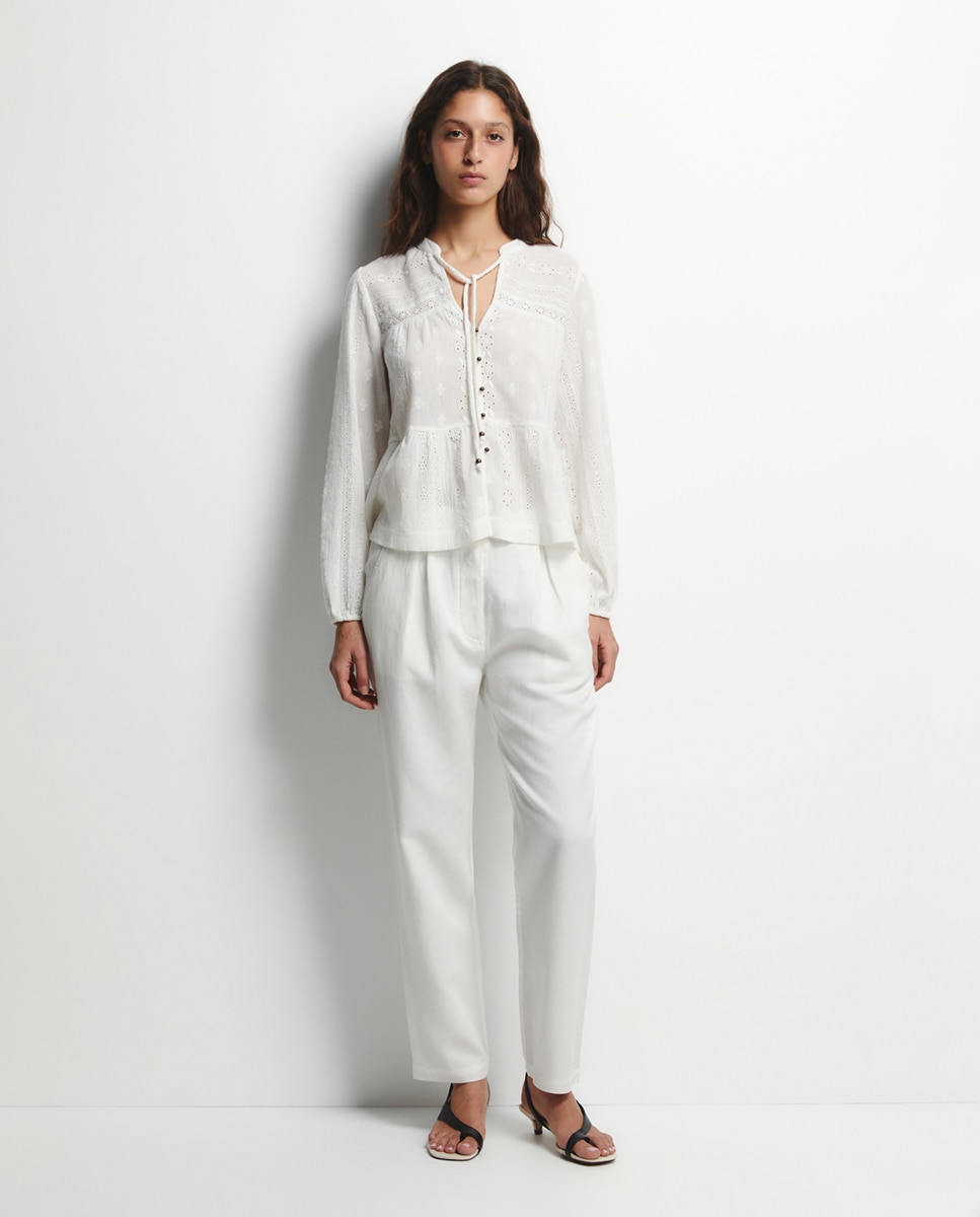 Blusa com Painéis Branco-3