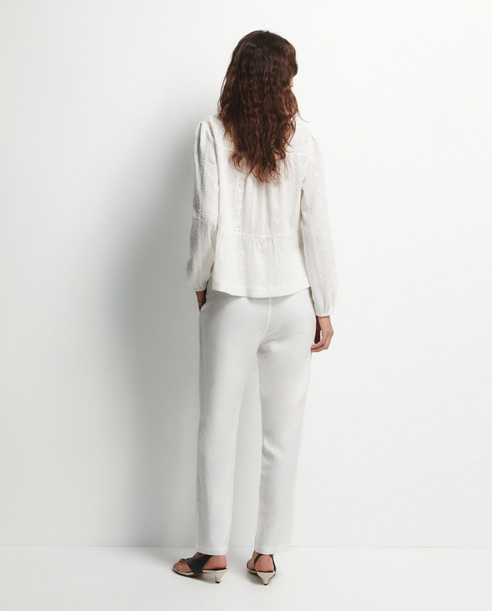 Blusa com Painéis Branco-4