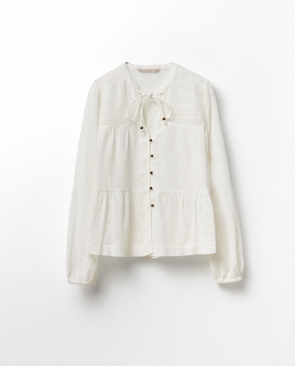 Blusa com Painéis Branco-5