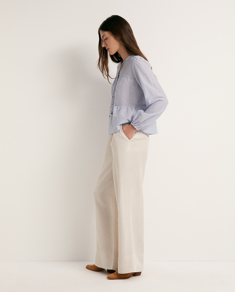Blusa bordada Azul-claro-4