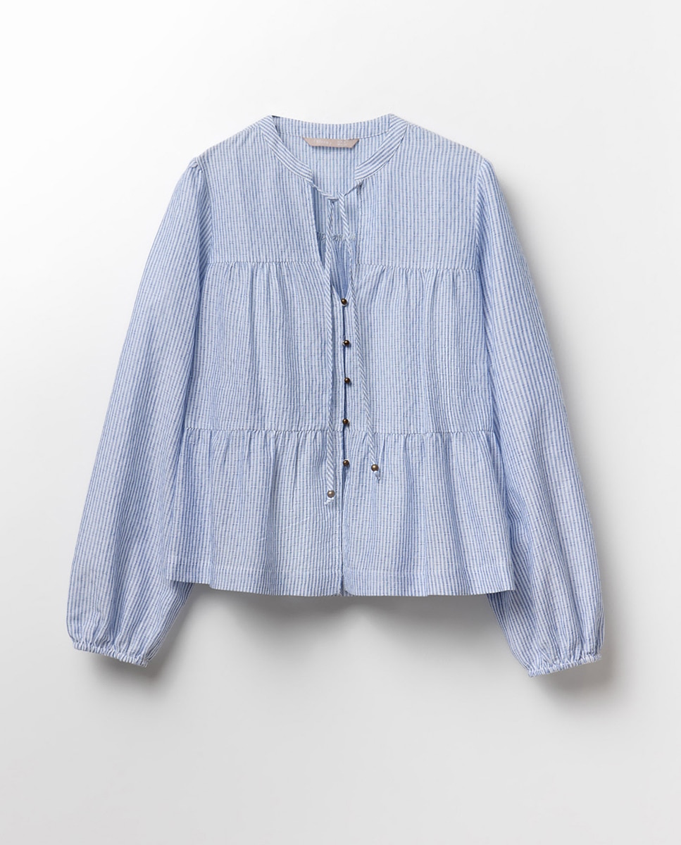 Blusa bordada Azul-claro-6