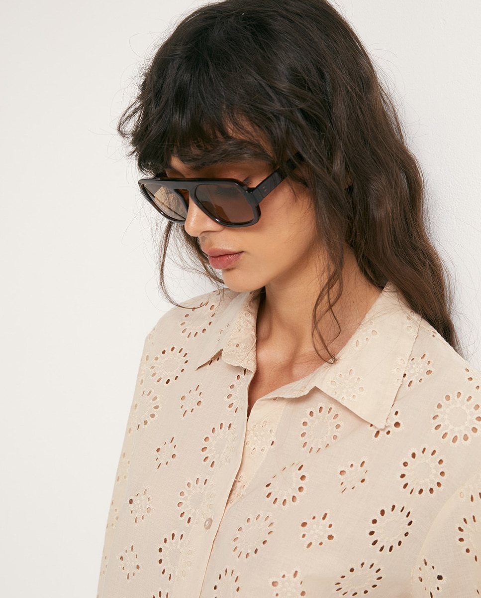 Camisa schiffly Bege-3