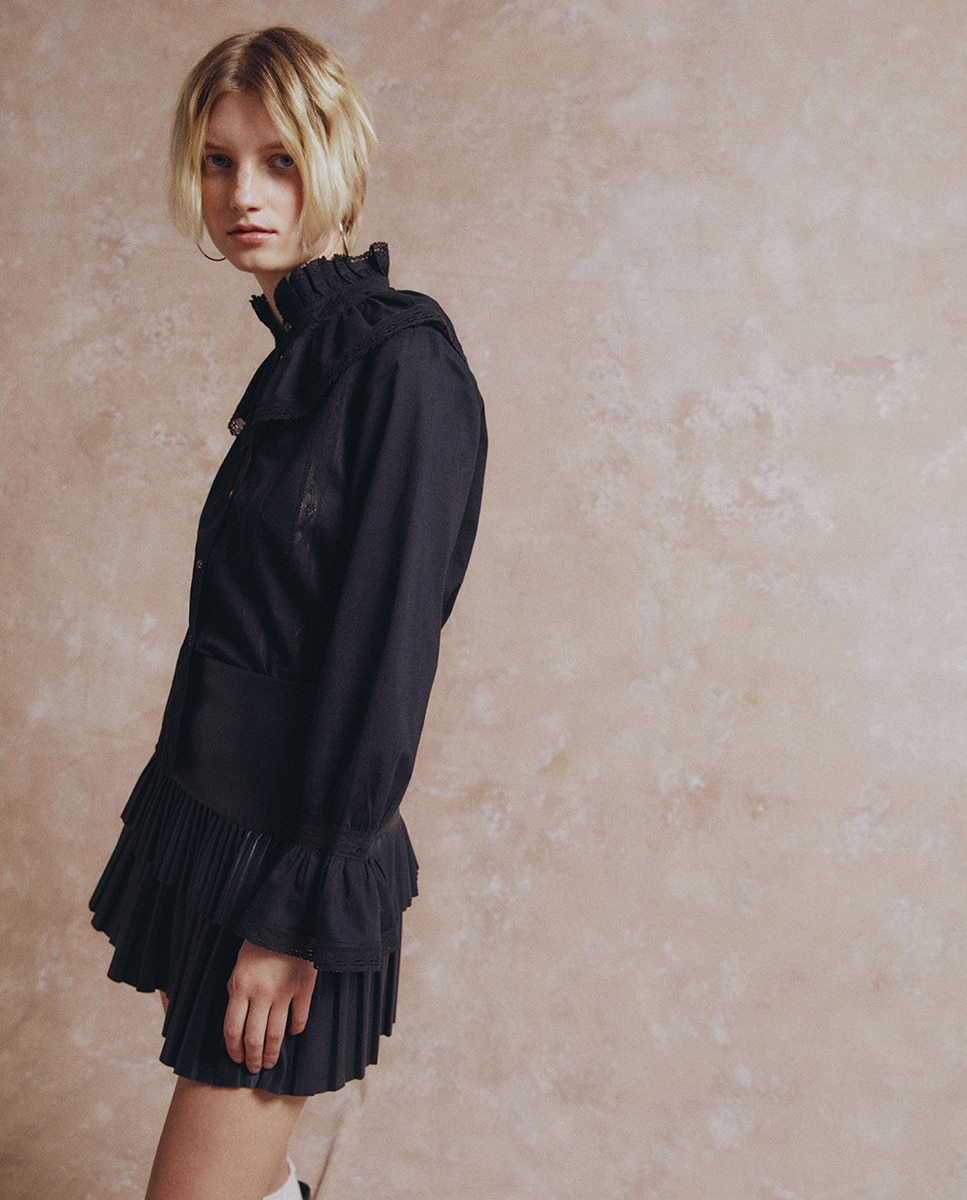 Blusa pieza cuello - Sfera - Negro Negro-4