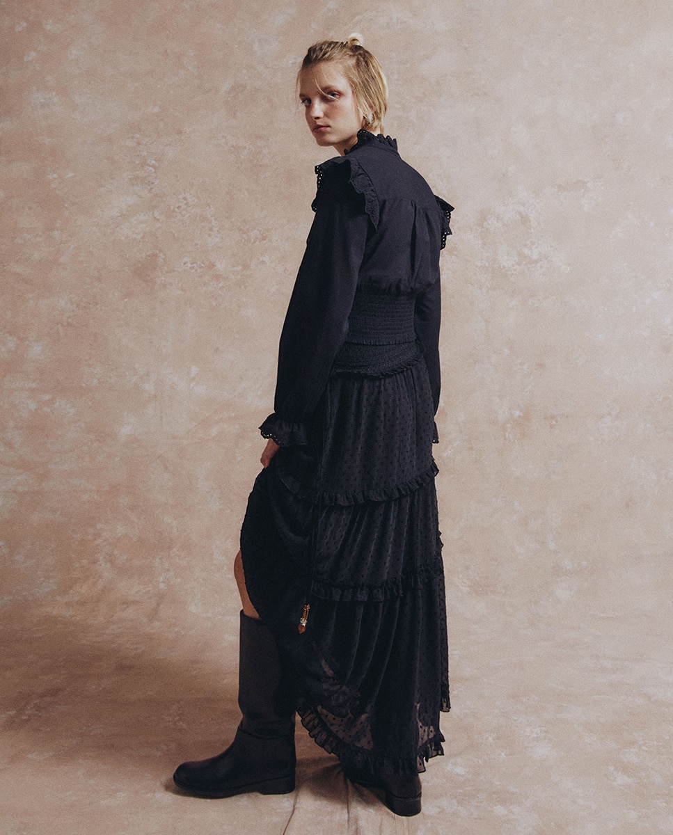 Blusa corse cristales - Sfera - Negro Negro-5