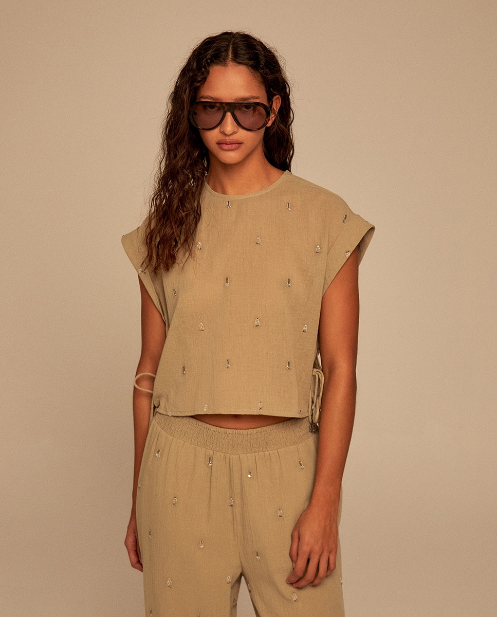 Sfera - Blusa gasa lurex.
