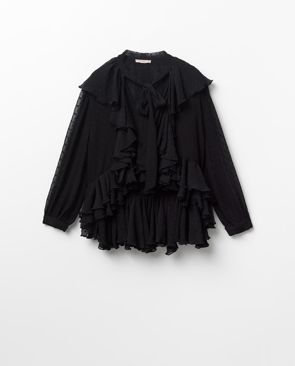 Blusa plumeti volantes - Sfera - Negro Negro-7