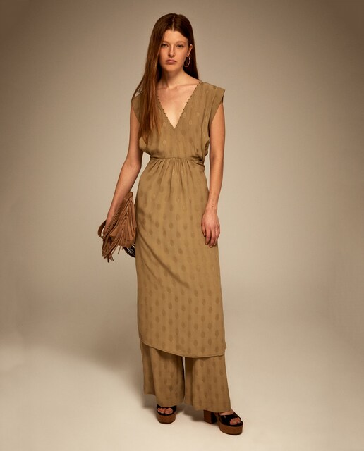 Vestido fluido jacquard