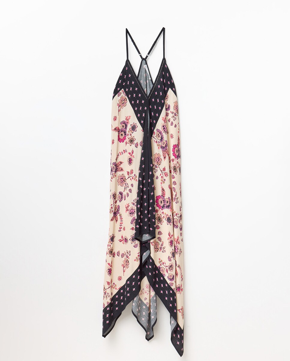 Vestido de Lenço com Estampado Roxo-7