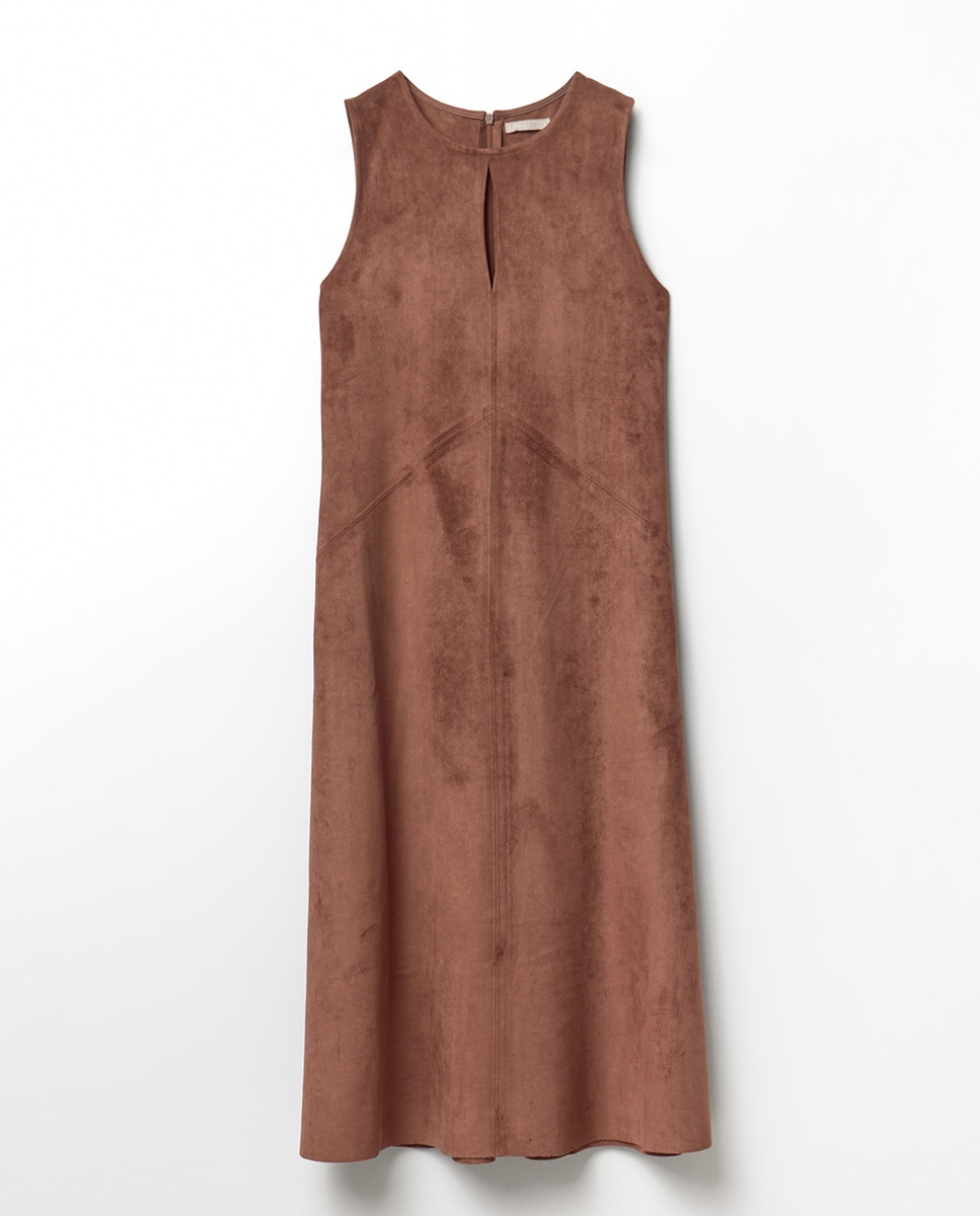 Vestido de Camurcina Castanho-6