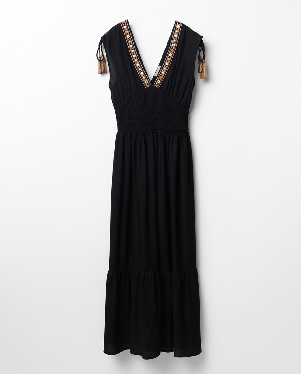 Vestido Espelhado com Folho Preto-5