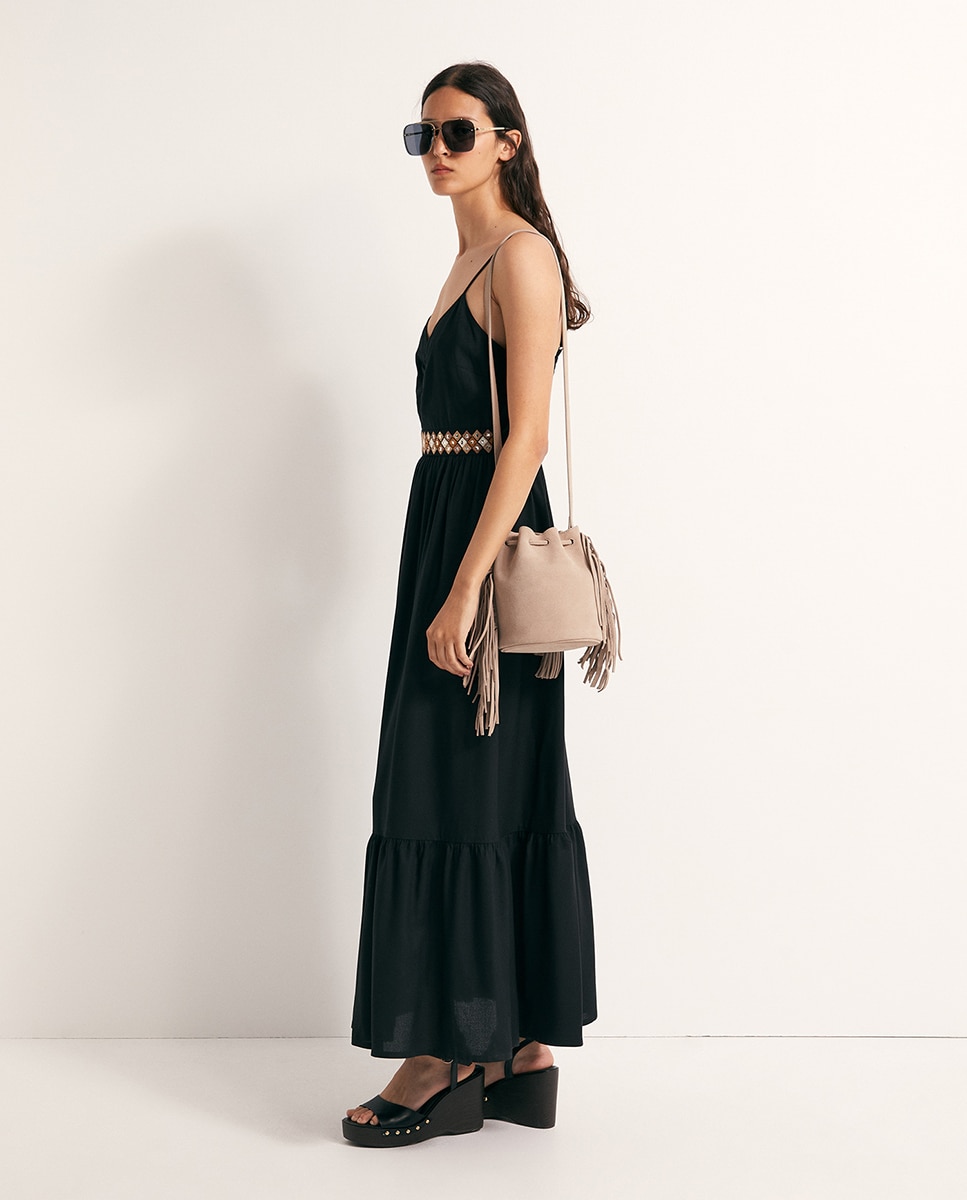 Vestido de Alças Espelhos Preto-4