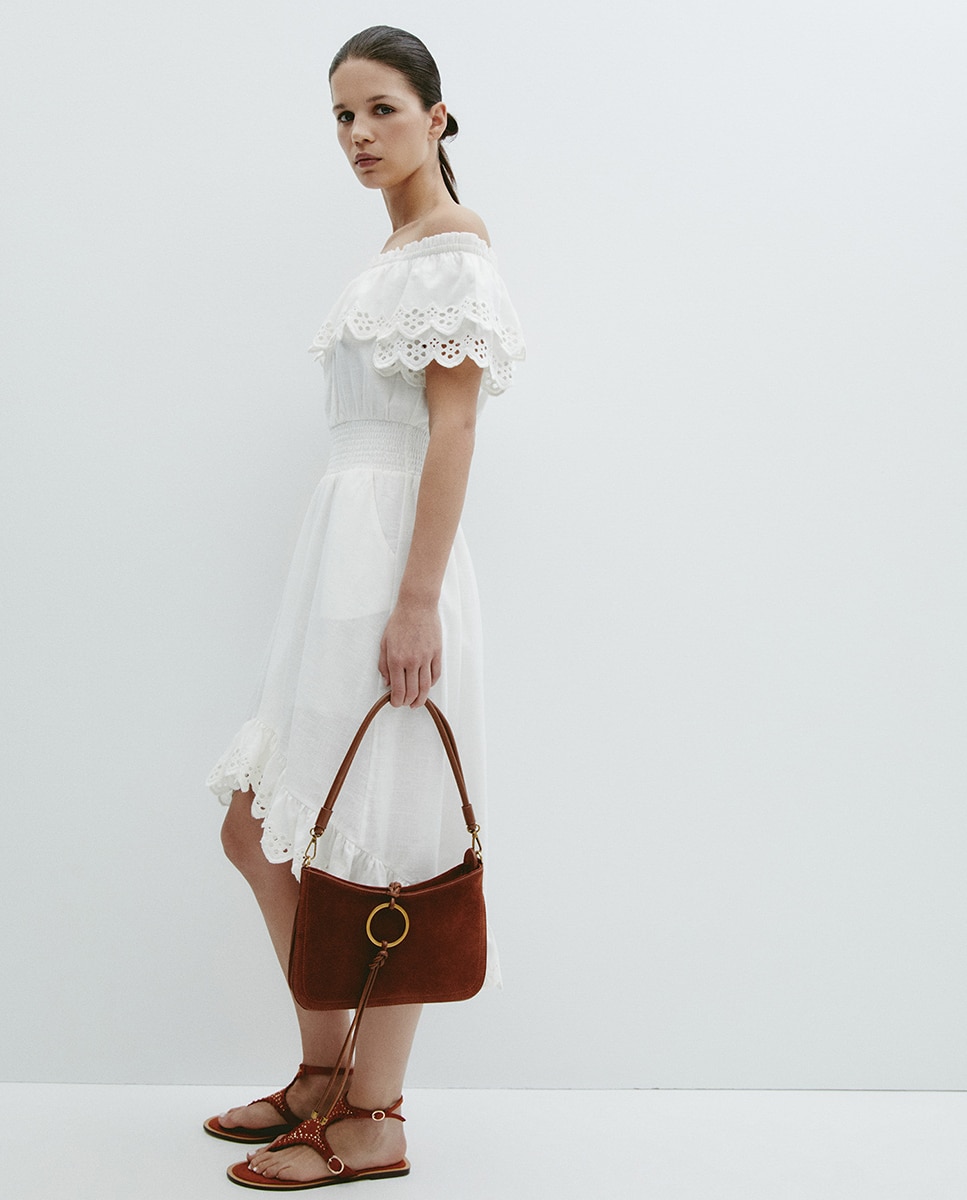 Vestido com Decote à Barco Branco-4