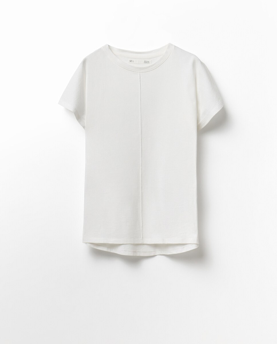 T-shirt de manga curta Branco-4