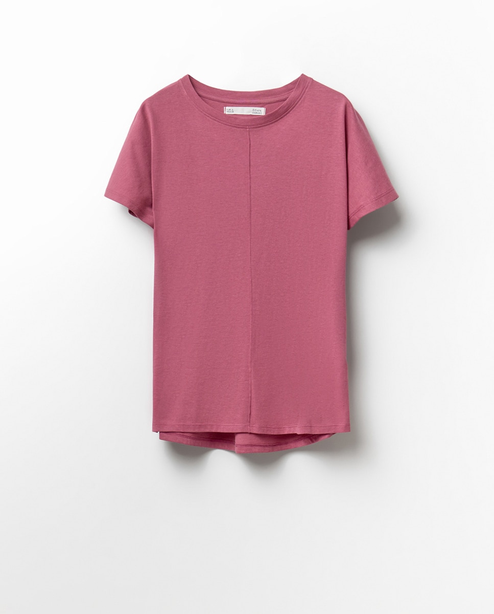 T-shirt de manga curta Rosa-5