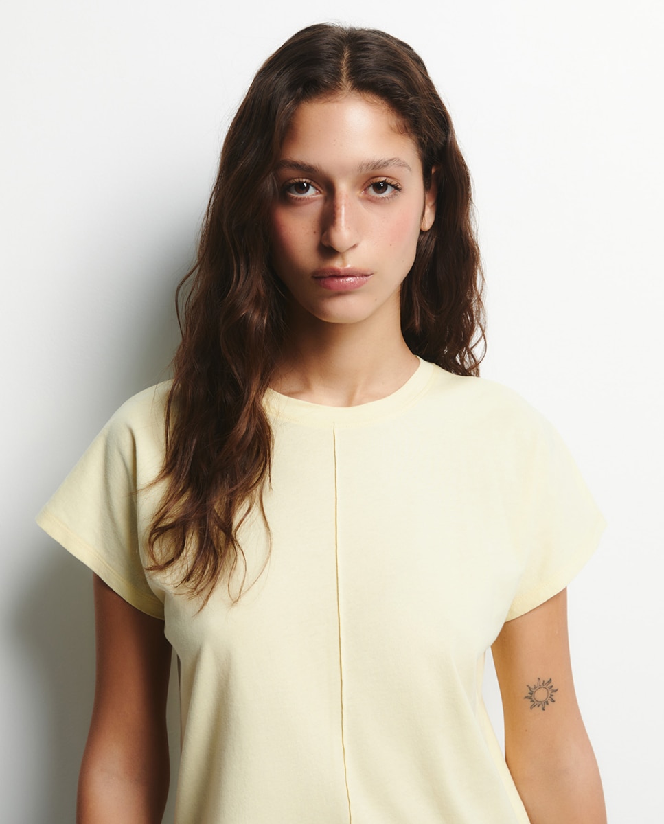 T-shirt de manga curta Amarelo-3