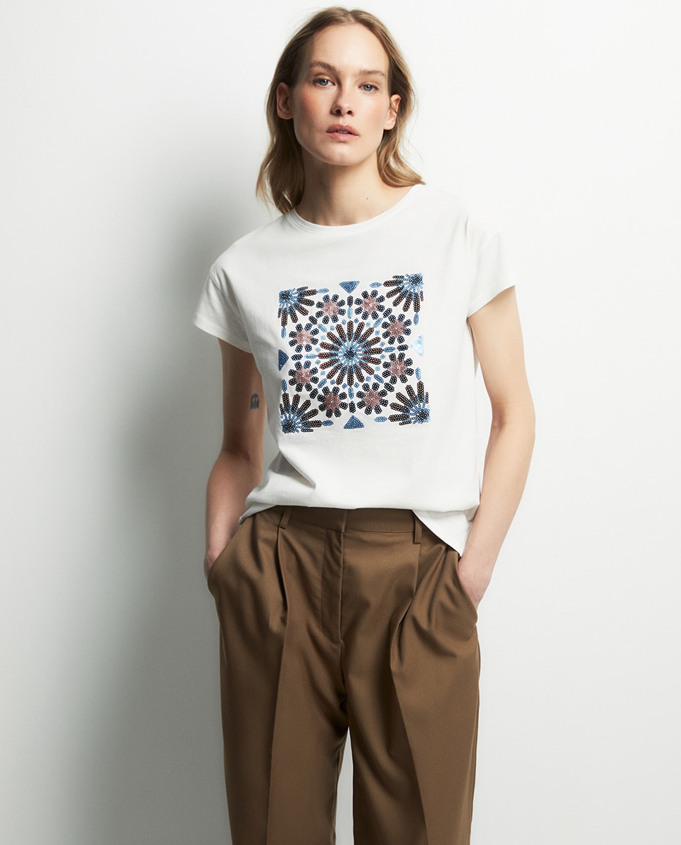 Sfera - Camiseta lentejuelas.