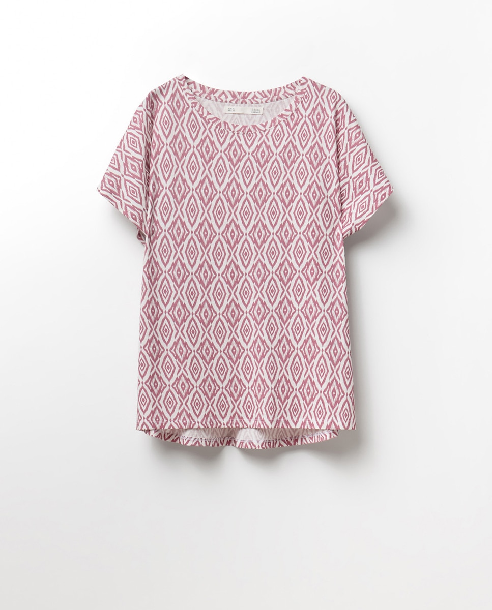 T-shirt de manga curta Rosa-4