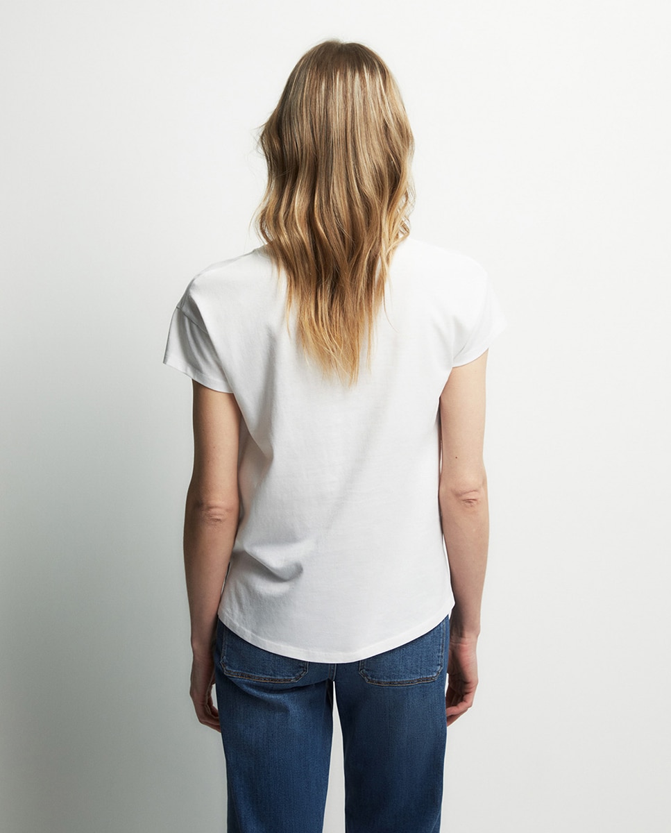 T-shirt com lantejoulas Branco-4