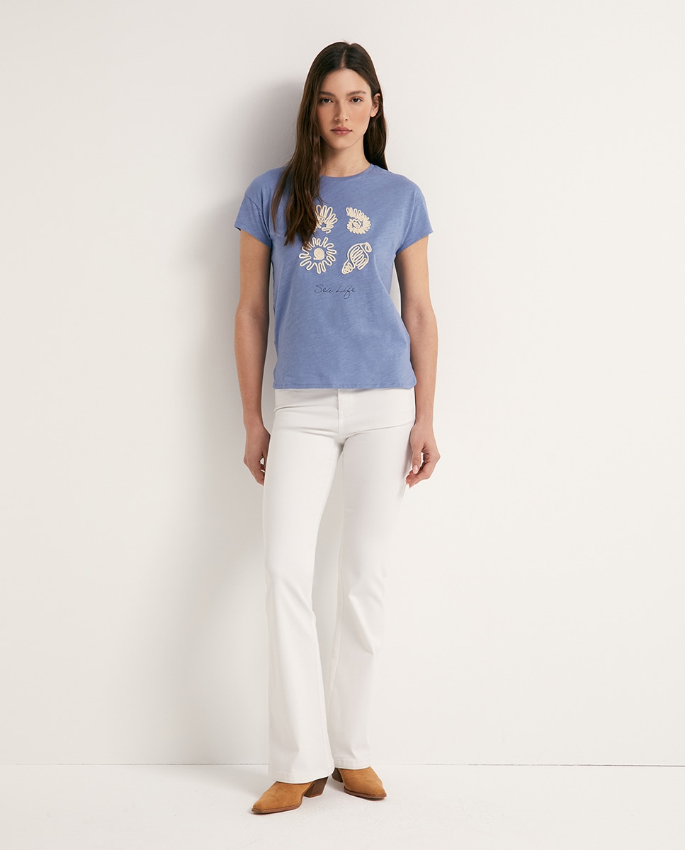 T-shirt com Cordão Azul-2