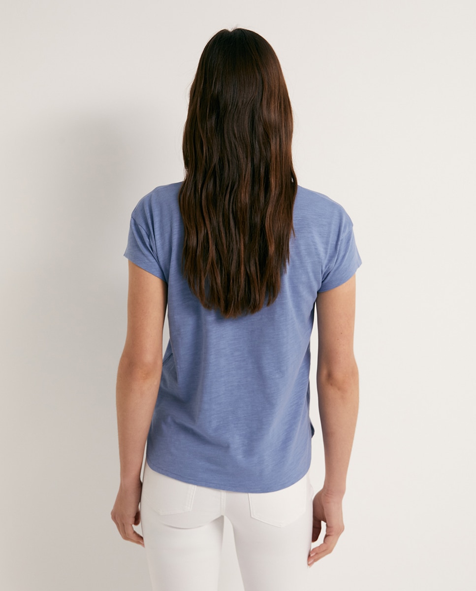 T-shirt com Cordão Azul-5
