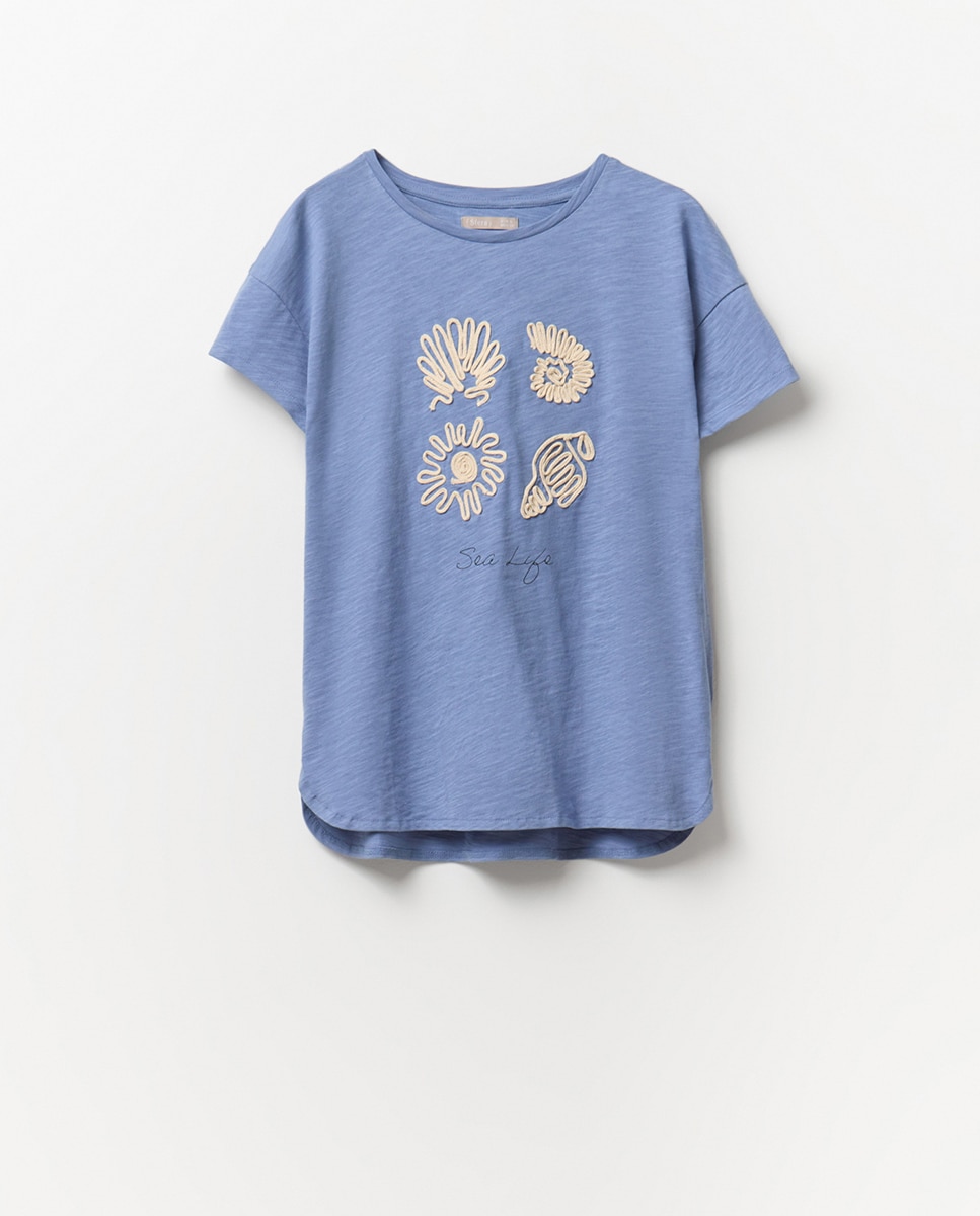 T-shirt com Cordão Azul-6