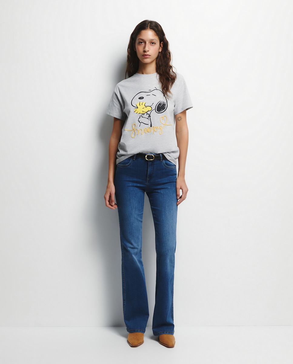 T-shirt Snoopy Cinzento-claro-2