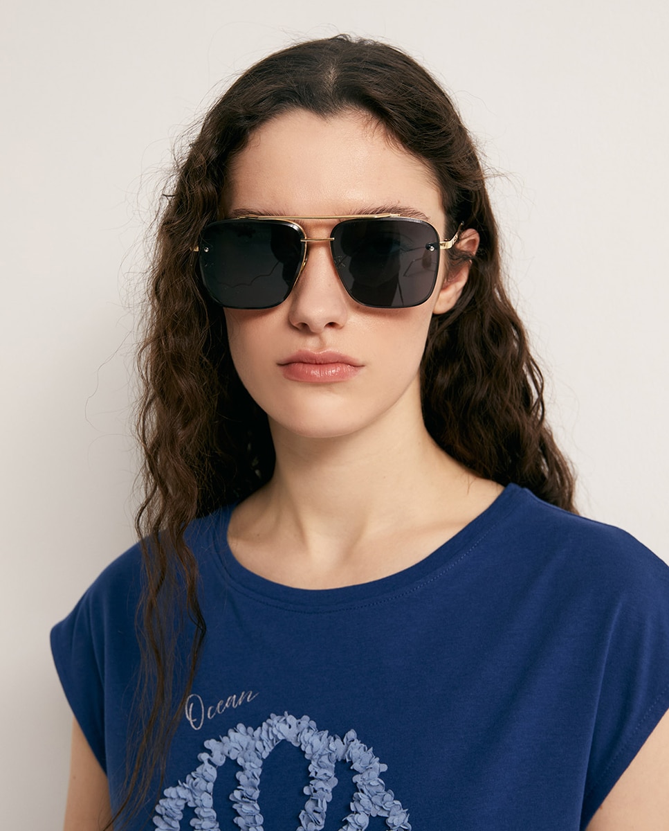 T-shirt com lantejoulas Azul-marinho-3