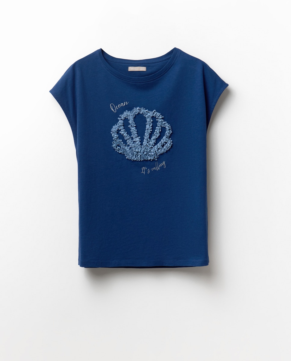 T-shirt com lantejoulas Azul-marinho-5