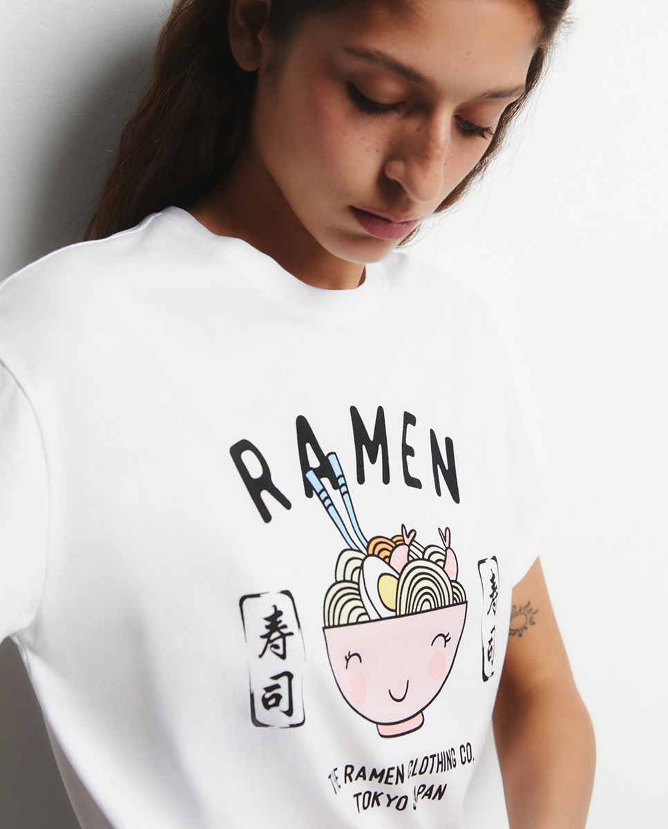 T-shirt Ramen Branco-3