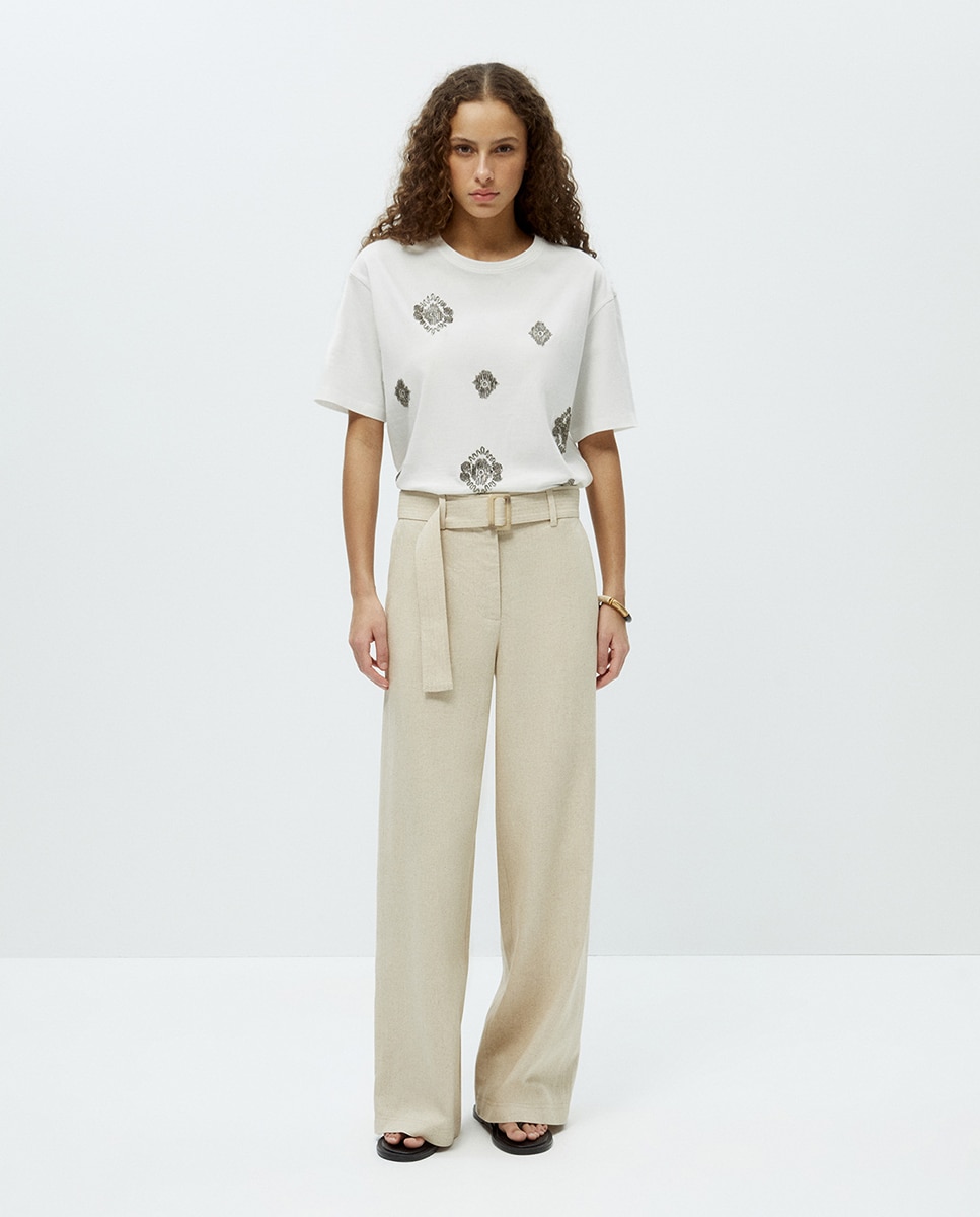 T-shirt com Brilhos e Contas Branco-marfim-3