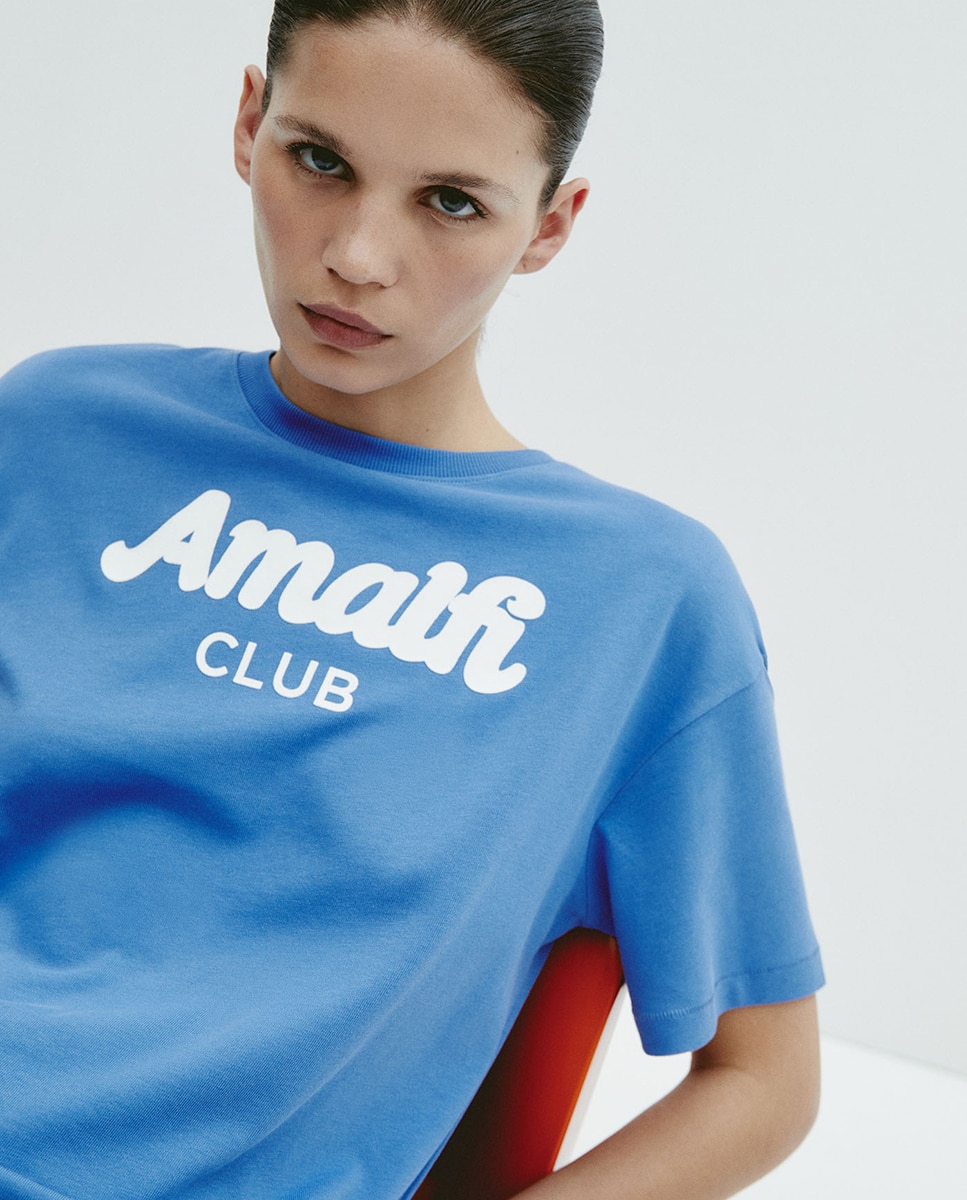 T-shirt gráfica Azul-3
