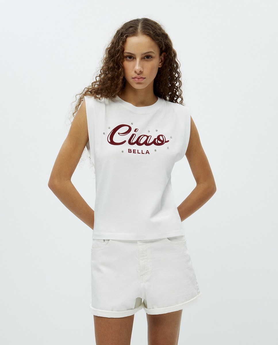 Sfera - Camiseta hombrera gráfica.