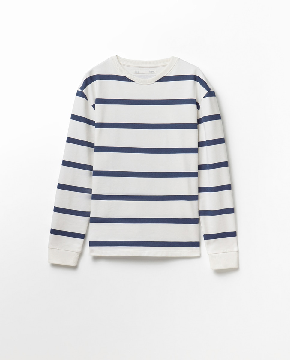 Sweatshirt Básica com Gola Azul-marinho-4