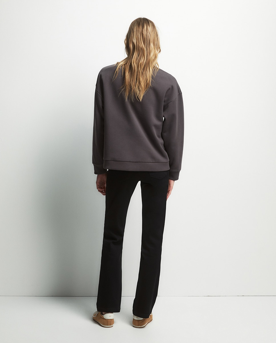 Sweatshirt Estampada Cinzento-4